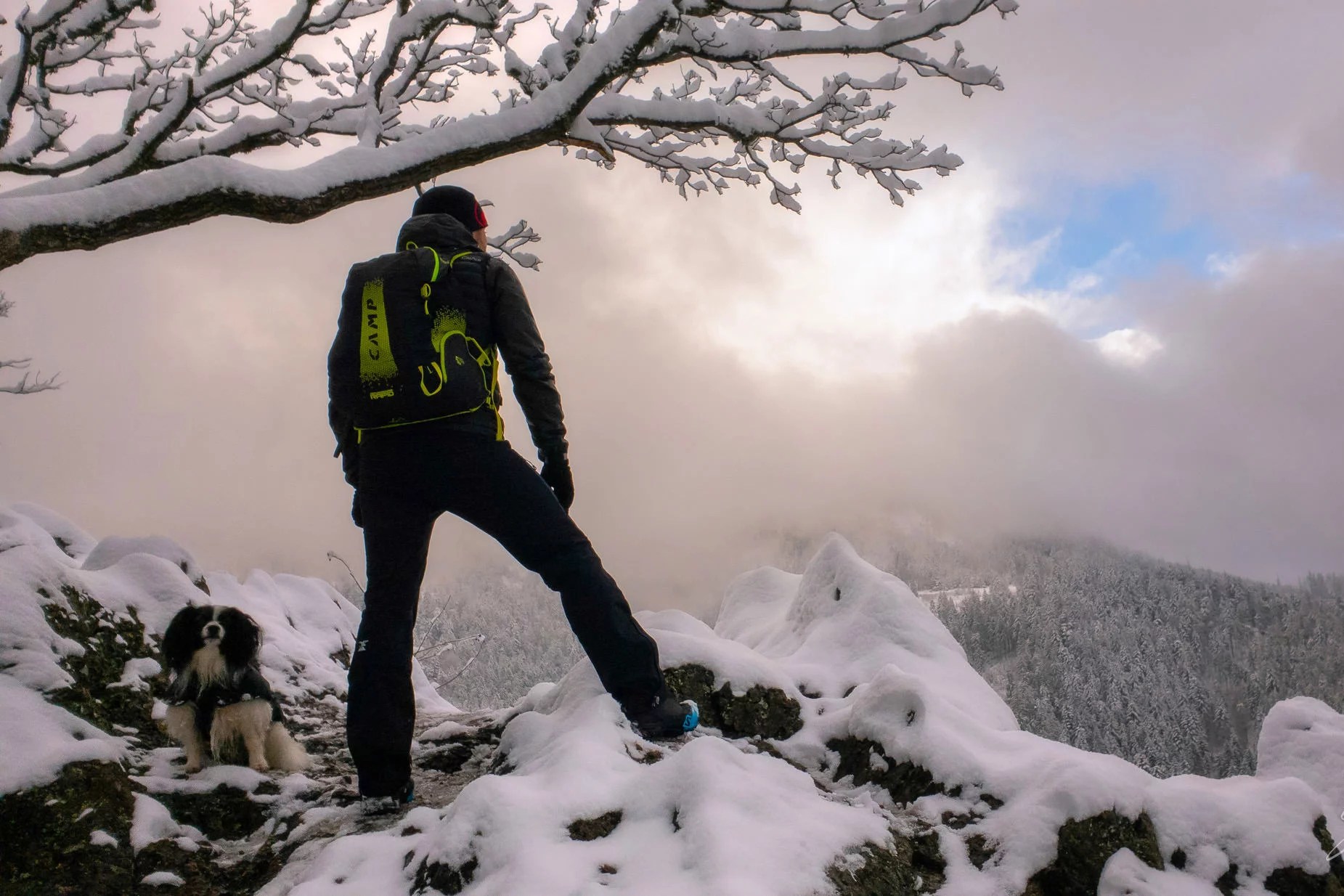 Watching the view at the top of Carlsruher Grat
