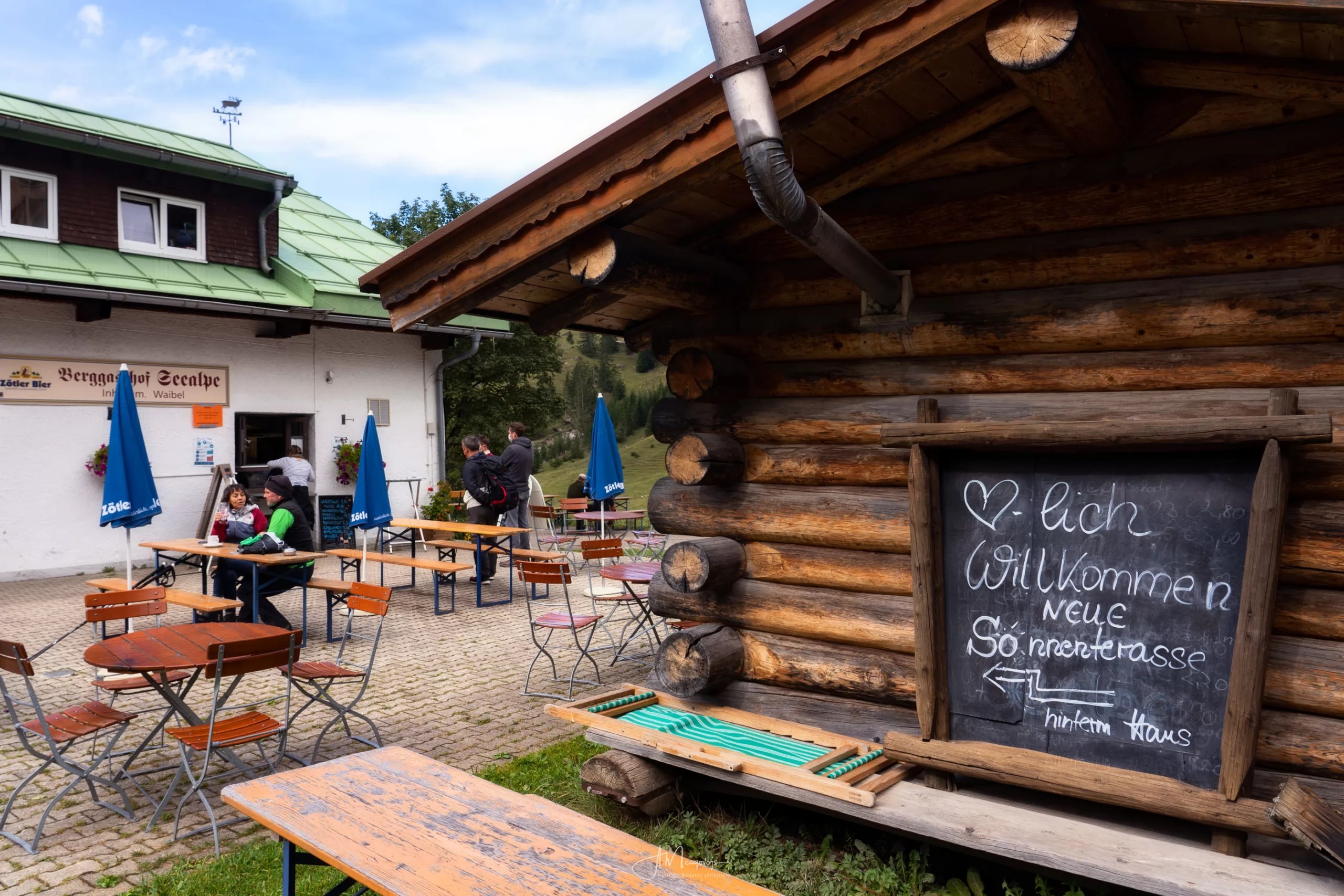Beer garden at Berggasthof Seealpe