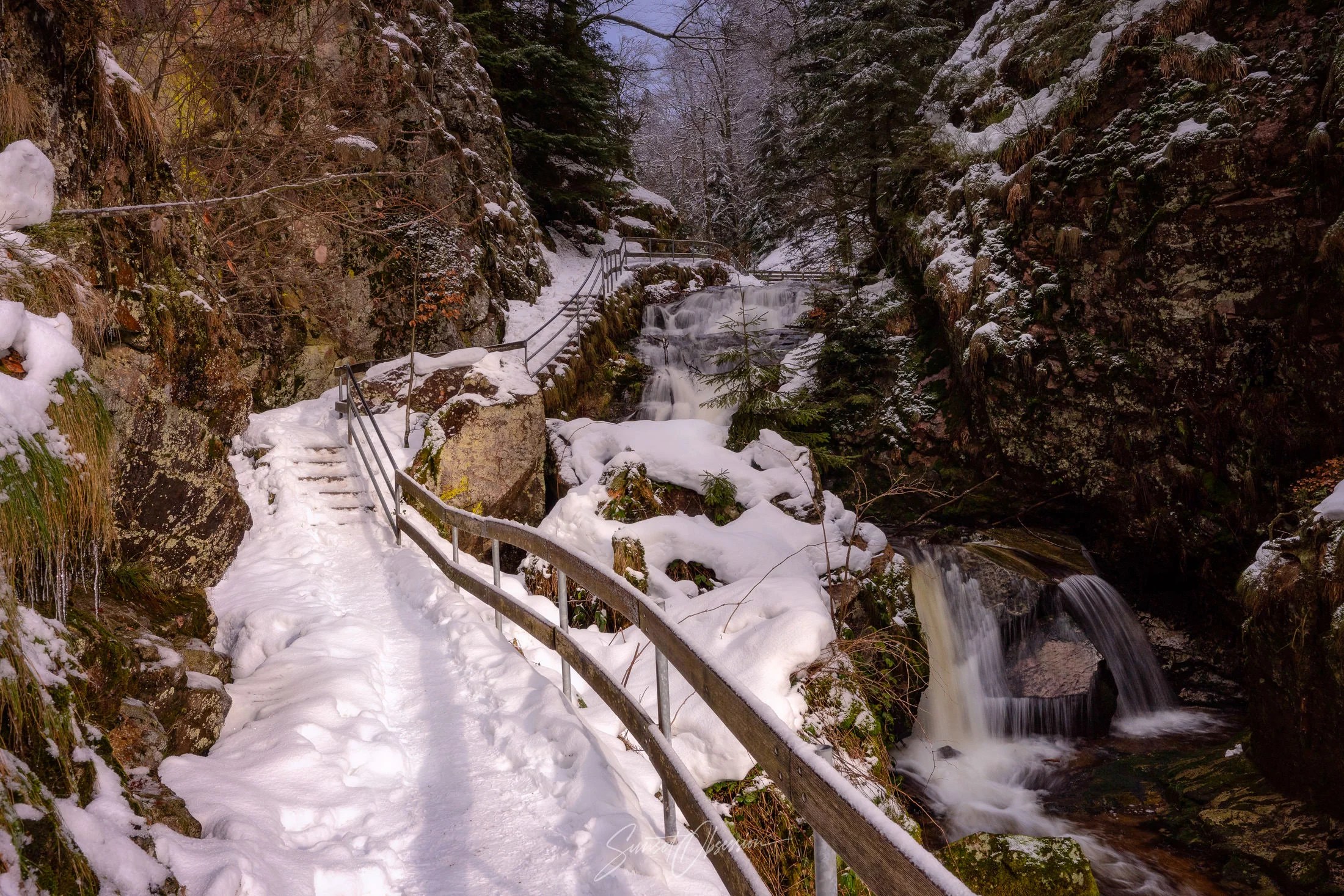 Black Forest Waterfalls in winter