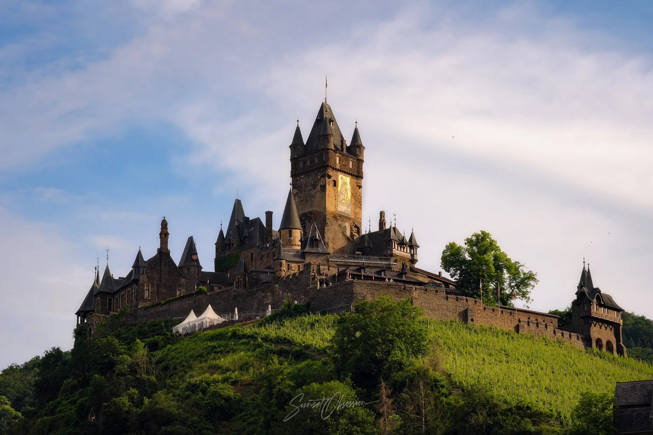 Nice view of the Cochem castle from the cruise boat