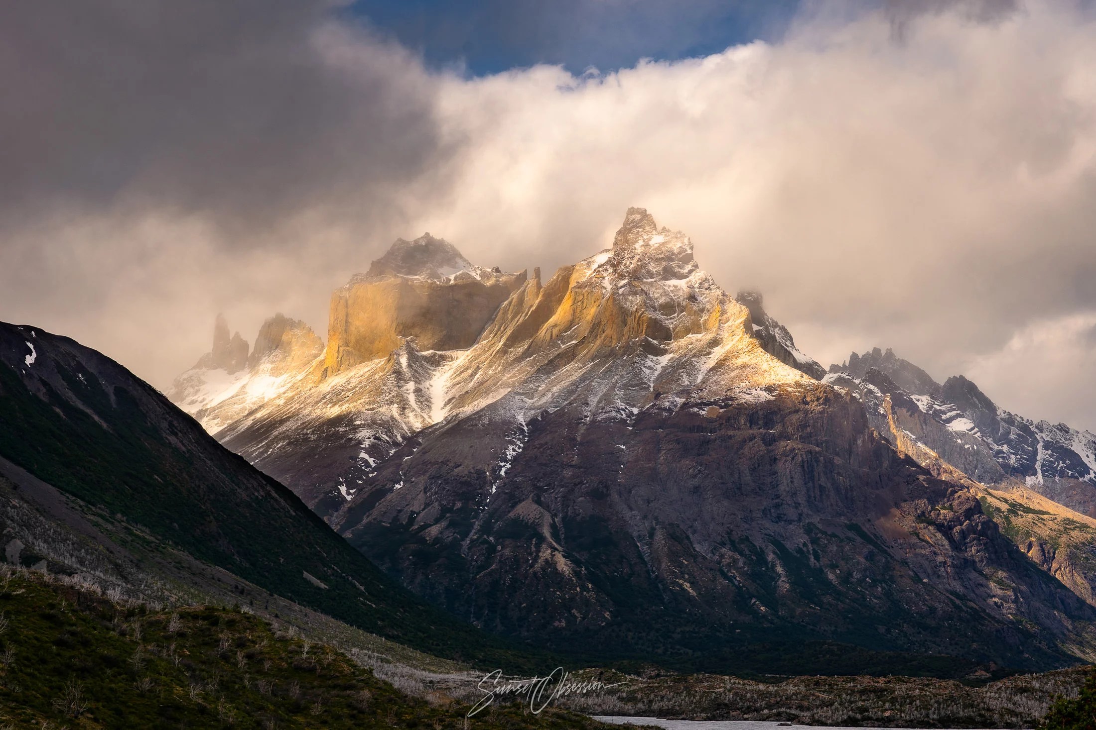 Cordillera del Paine mountain range in Patagonia is a beautiful subject for landscape photography