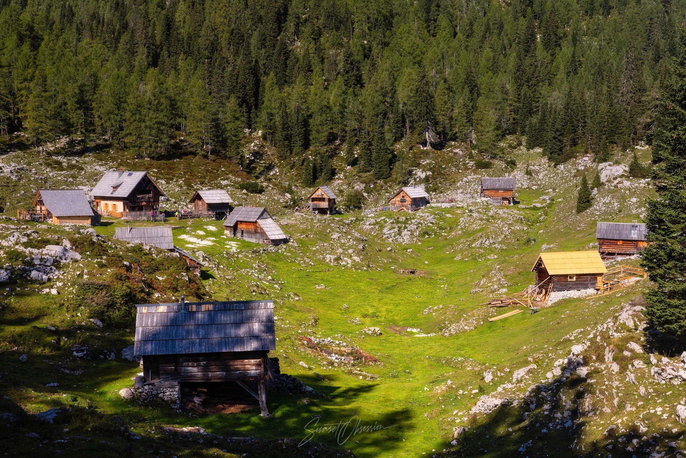 Dedno Polje village in the Seven Lakes Valley, Slovenia
