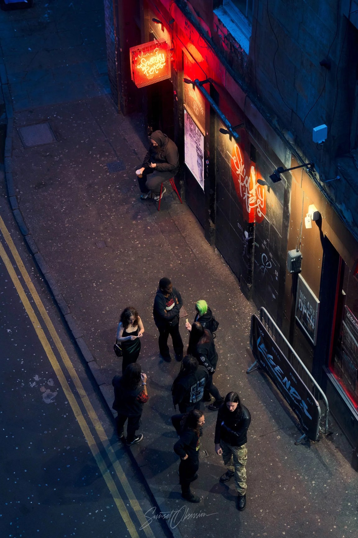 People out drinking on a Friday night in Edinburgh, Scotland