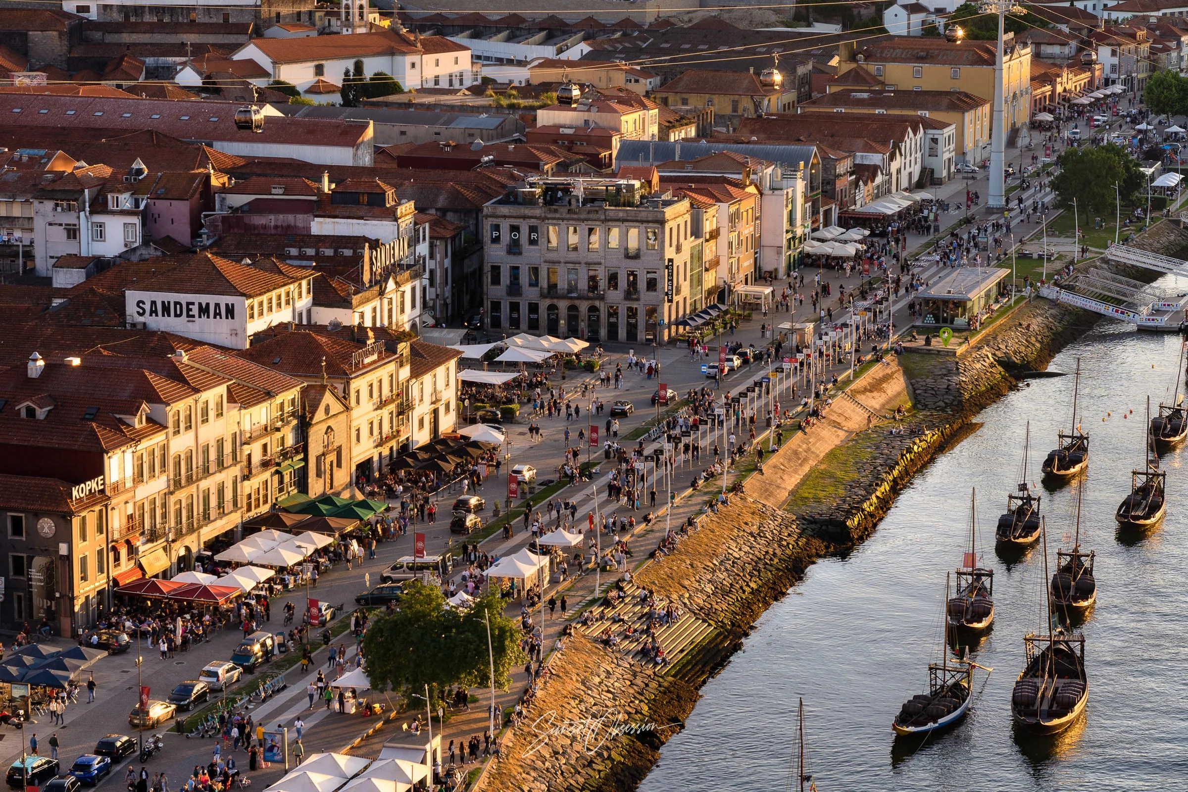 Sunny evening in Ribeira Gaia, Portugal