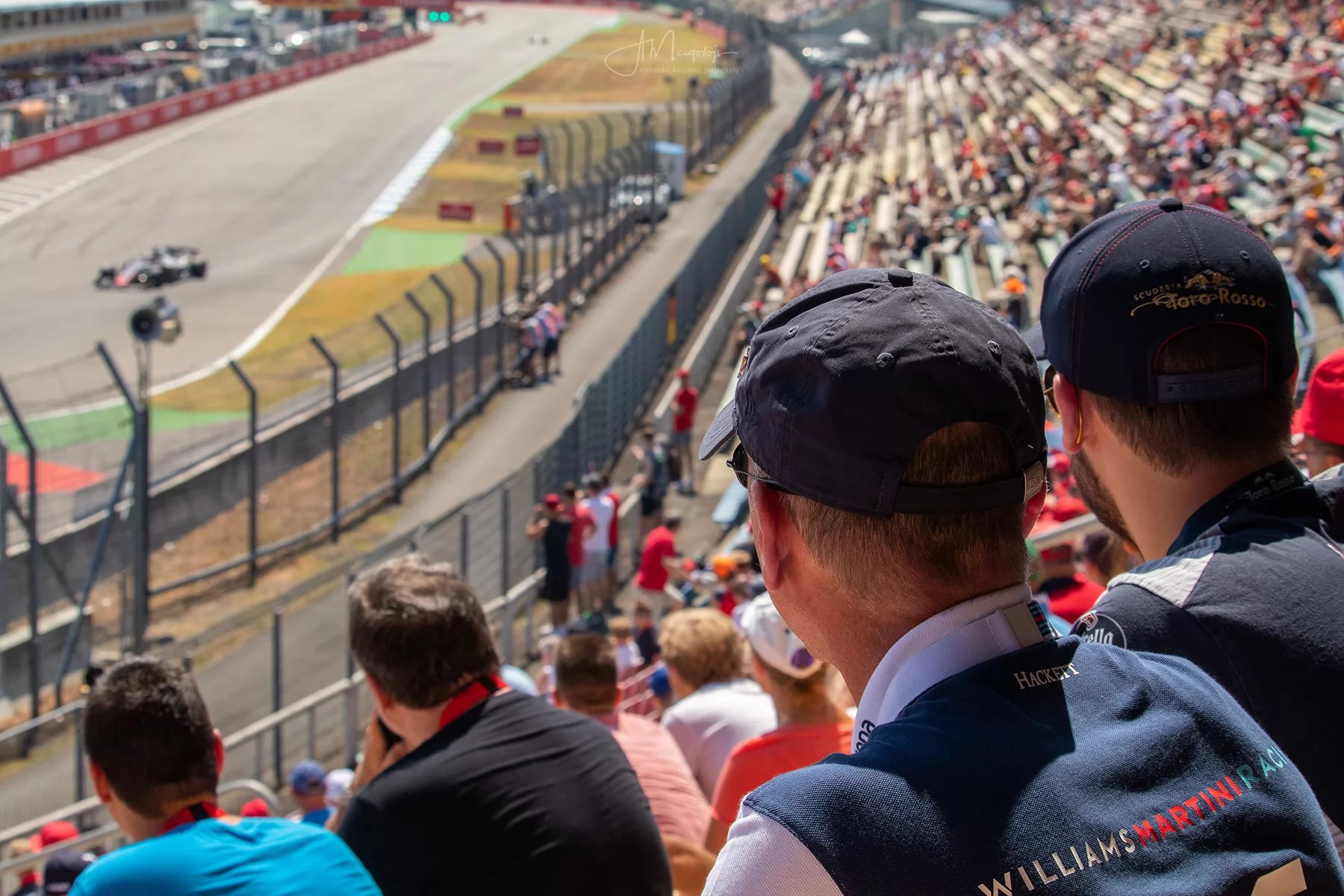 Fans watching the Friday practice session