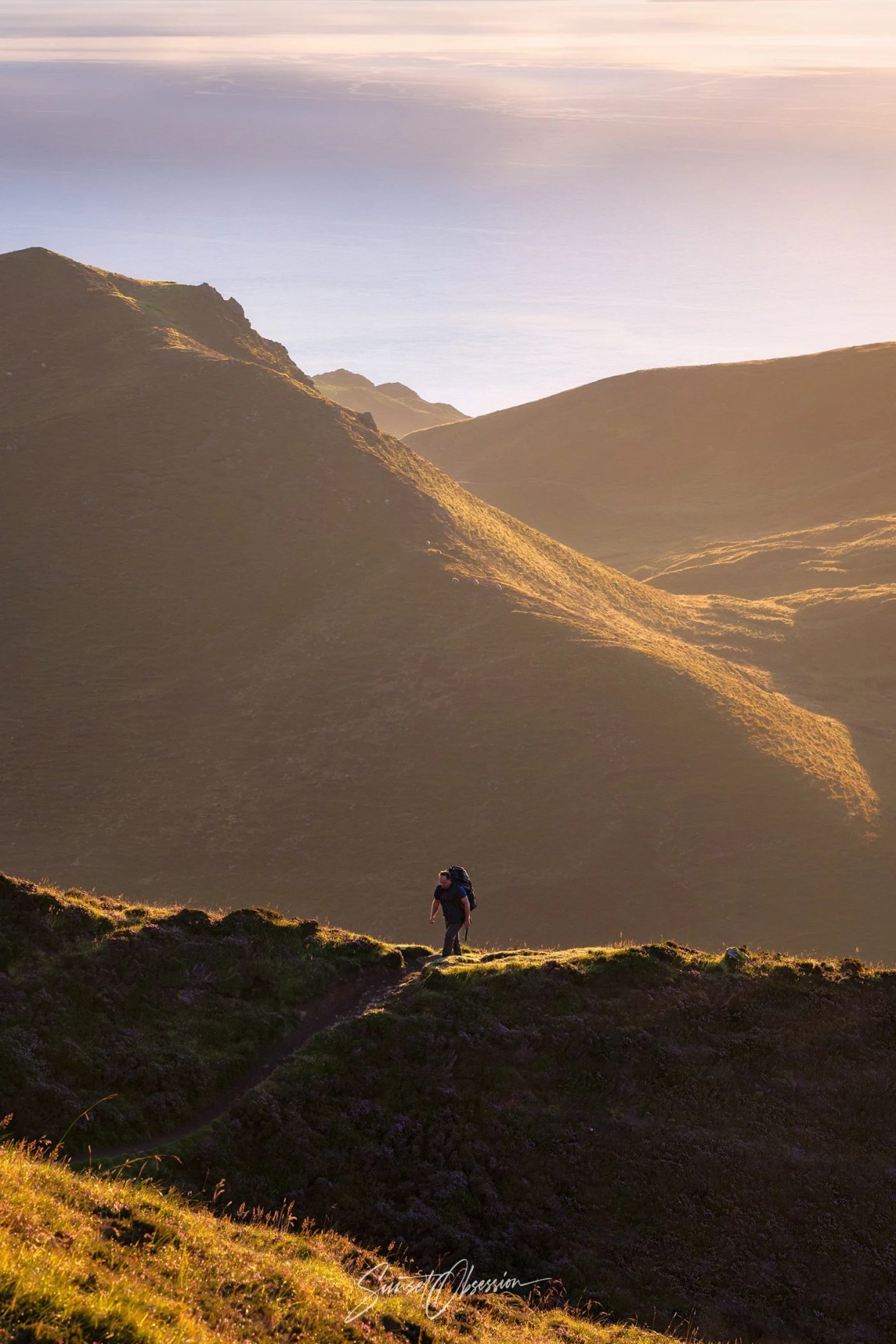 Early morning hike in the Quiraing Highlands on the Isle of Skye