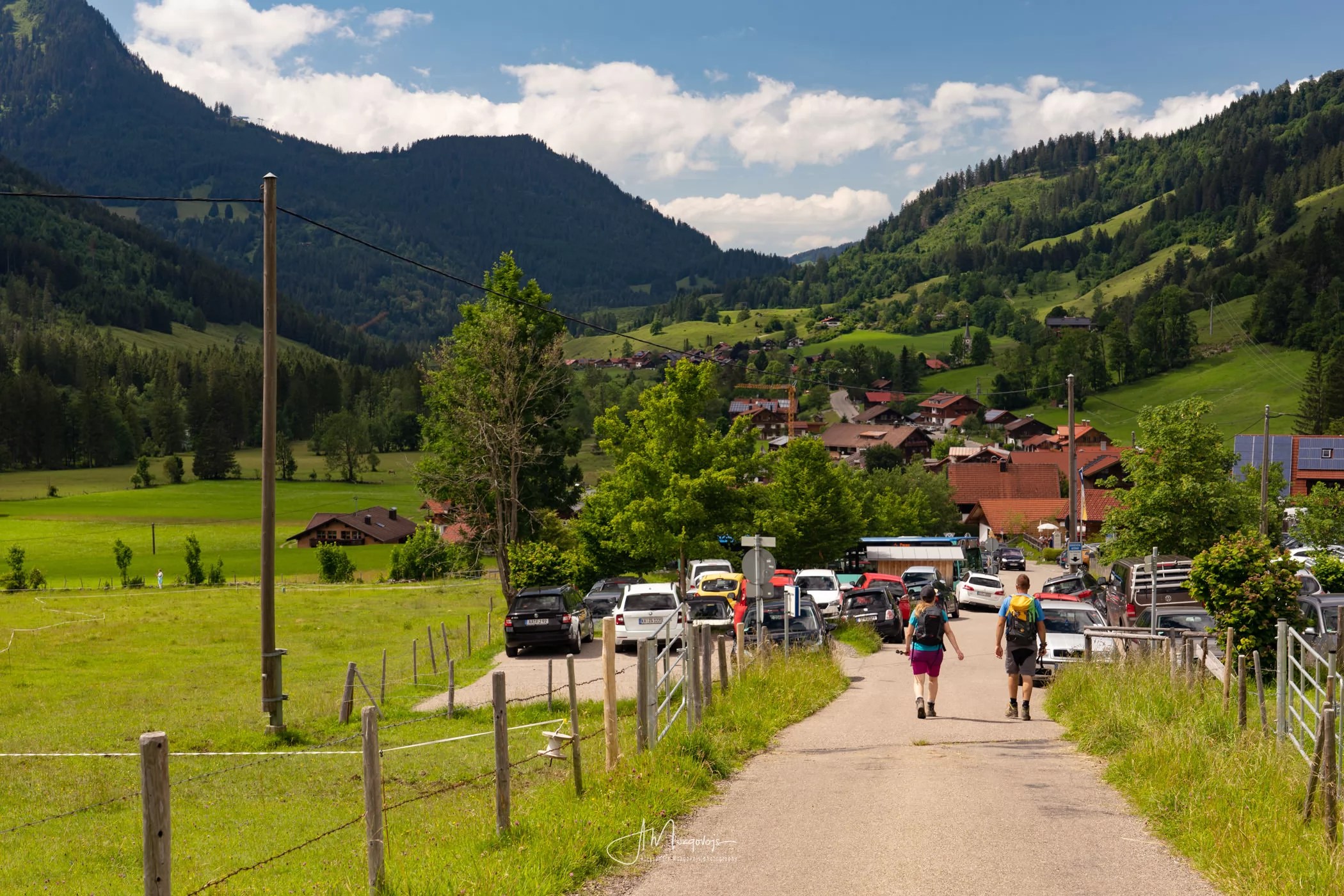 The hike to lake Schrecksee begins in the town of Hinterstein