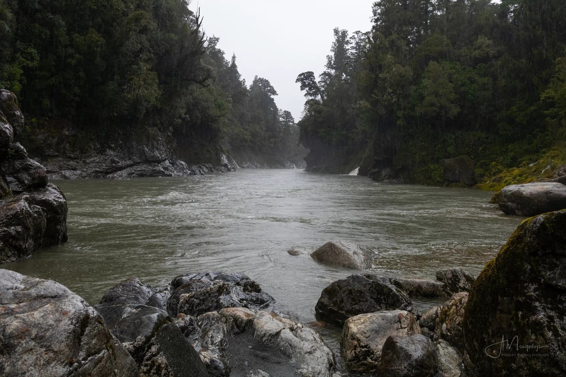 View of the gorge from the river level
