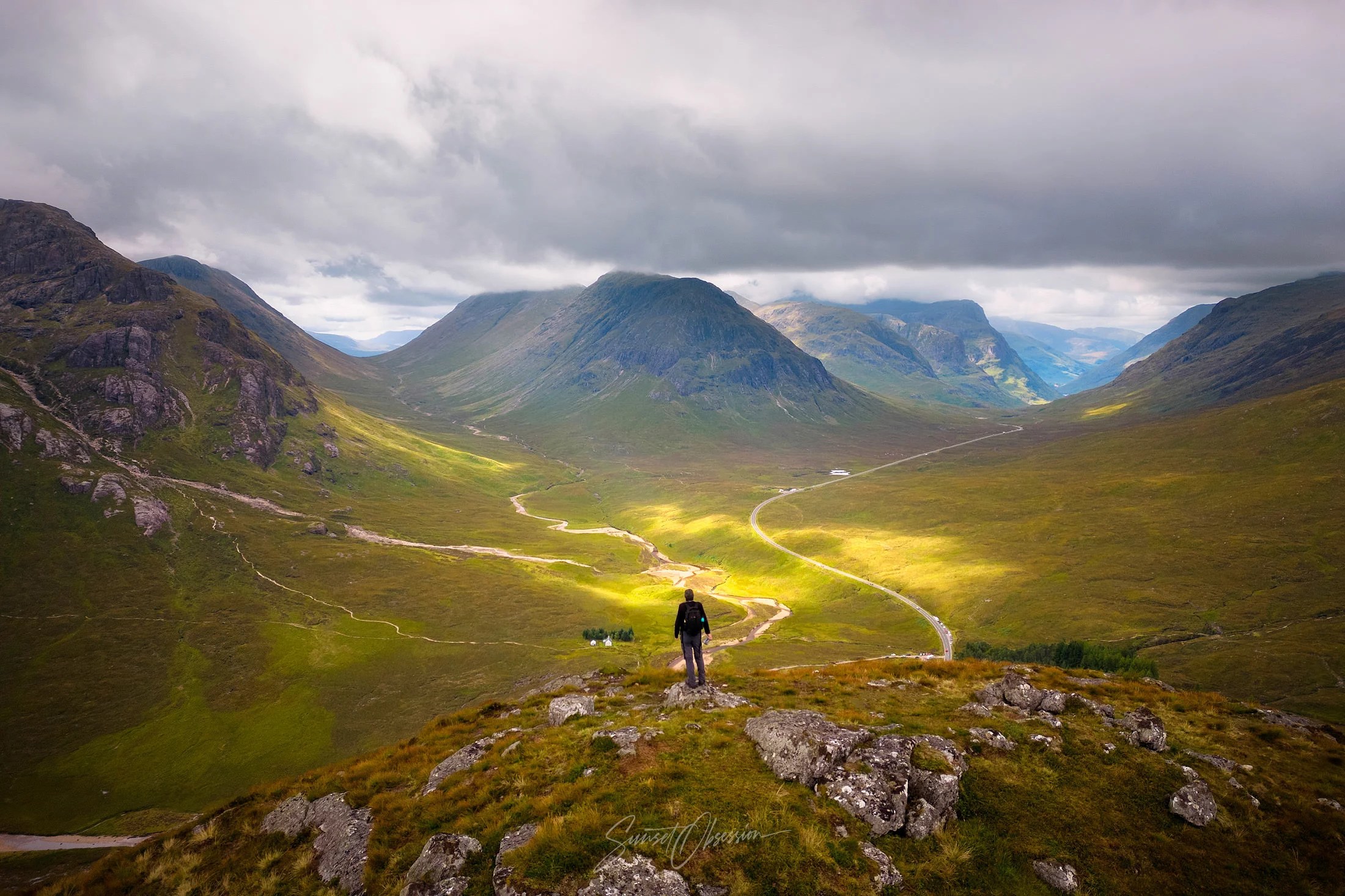 The beautiful Scottish Highlands on a cloudy afternoon