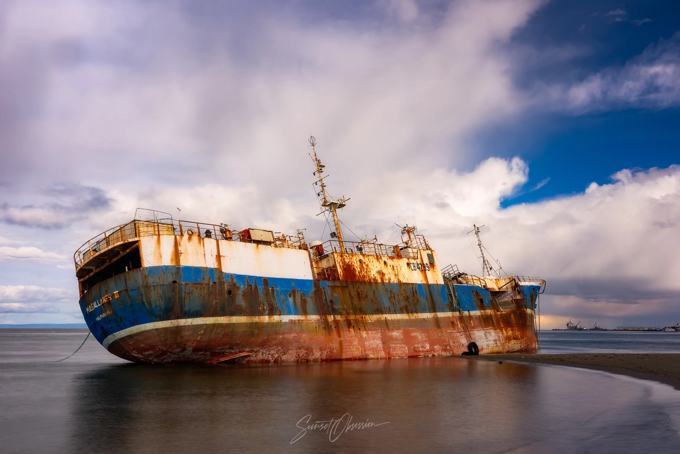 The shipwreck of Magallanes III in Punta Arenas