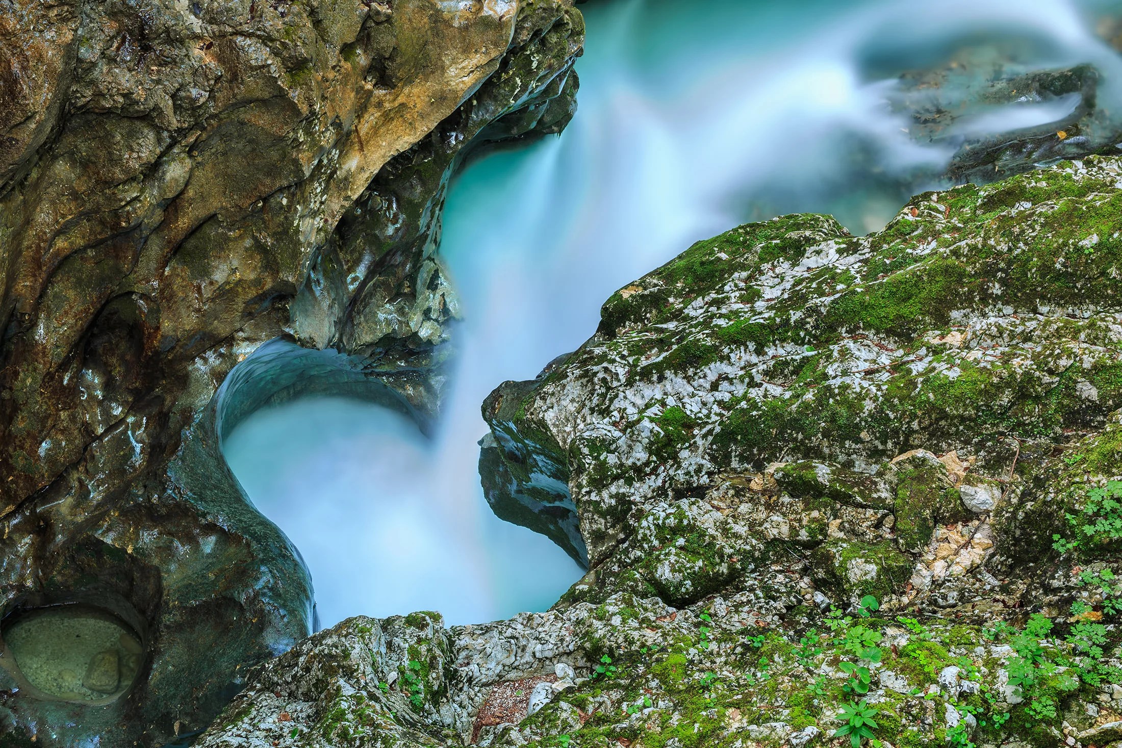 Heart-shaped rock formation in Mostnica Gorge