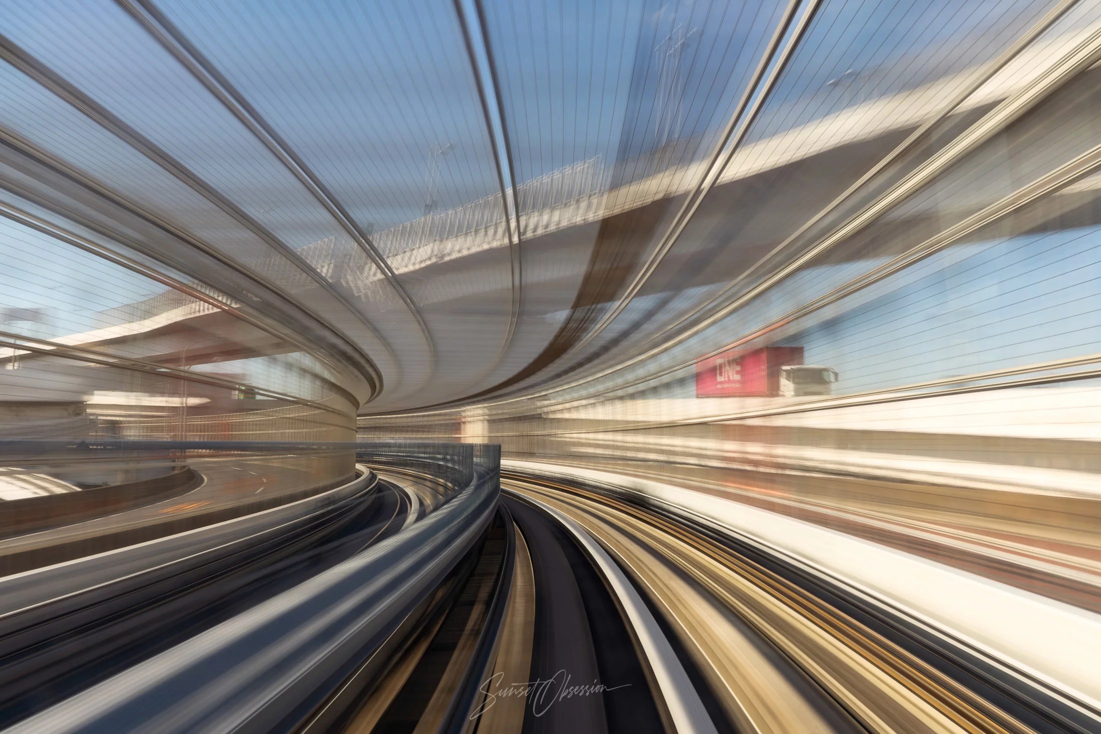 A shot from the moving train – one of the more unusual photo compositions I tried in Tokyo