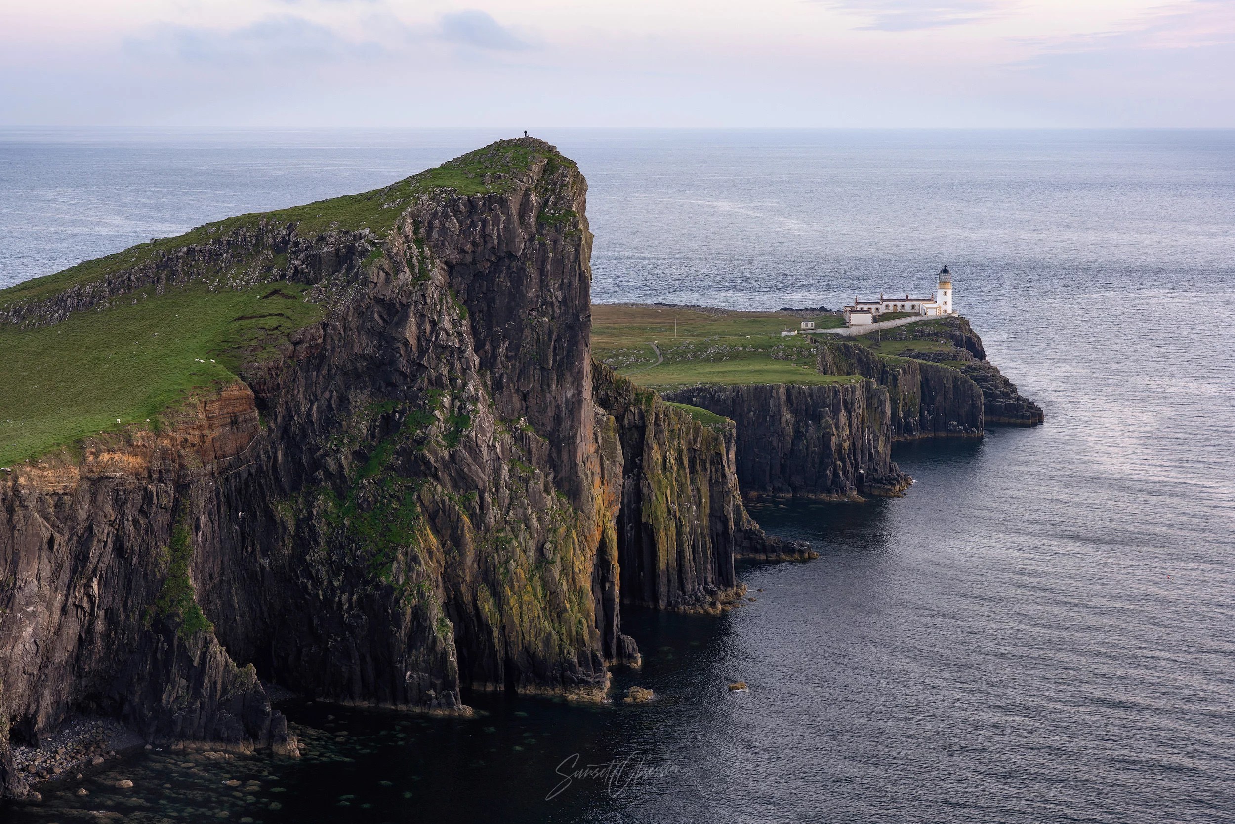 The lighthouse on the Neist Point peninsula, Isle of Skye, Scotland