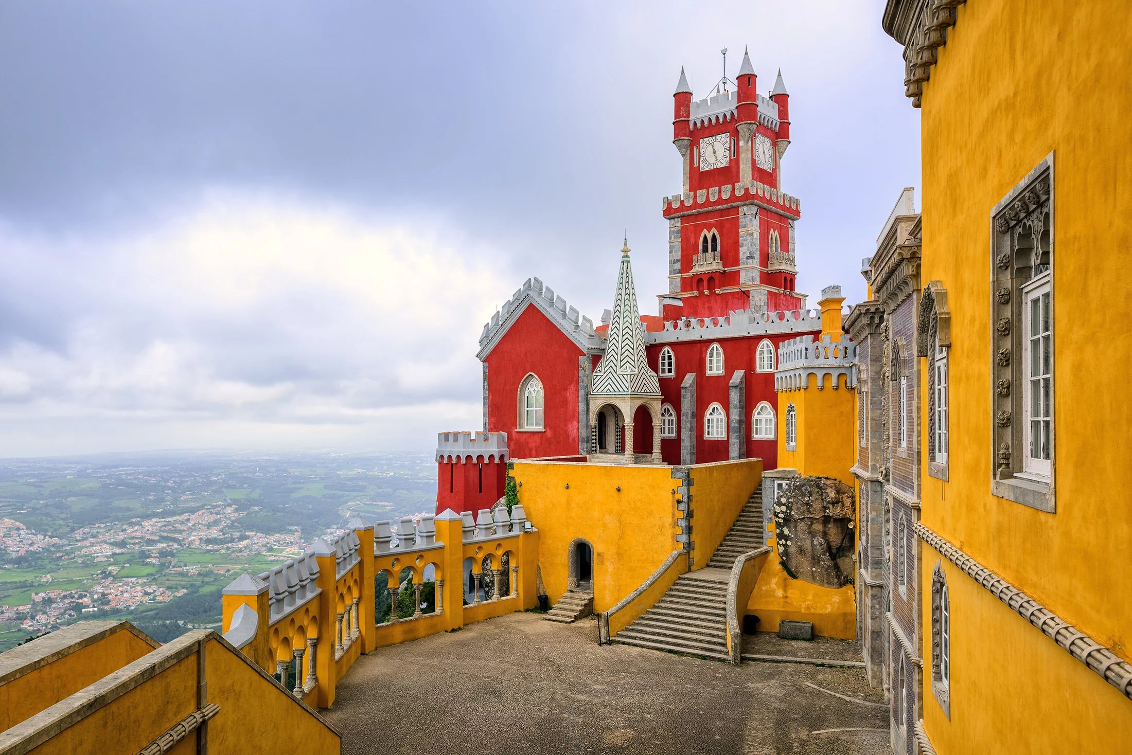 A rare view - Pena palace with no tourists, Sintra, Portugal