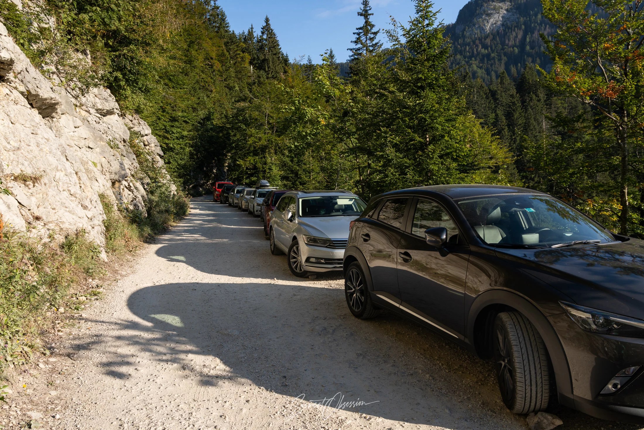 Planina Blato parking lot in Triglav National Park, Slovenia