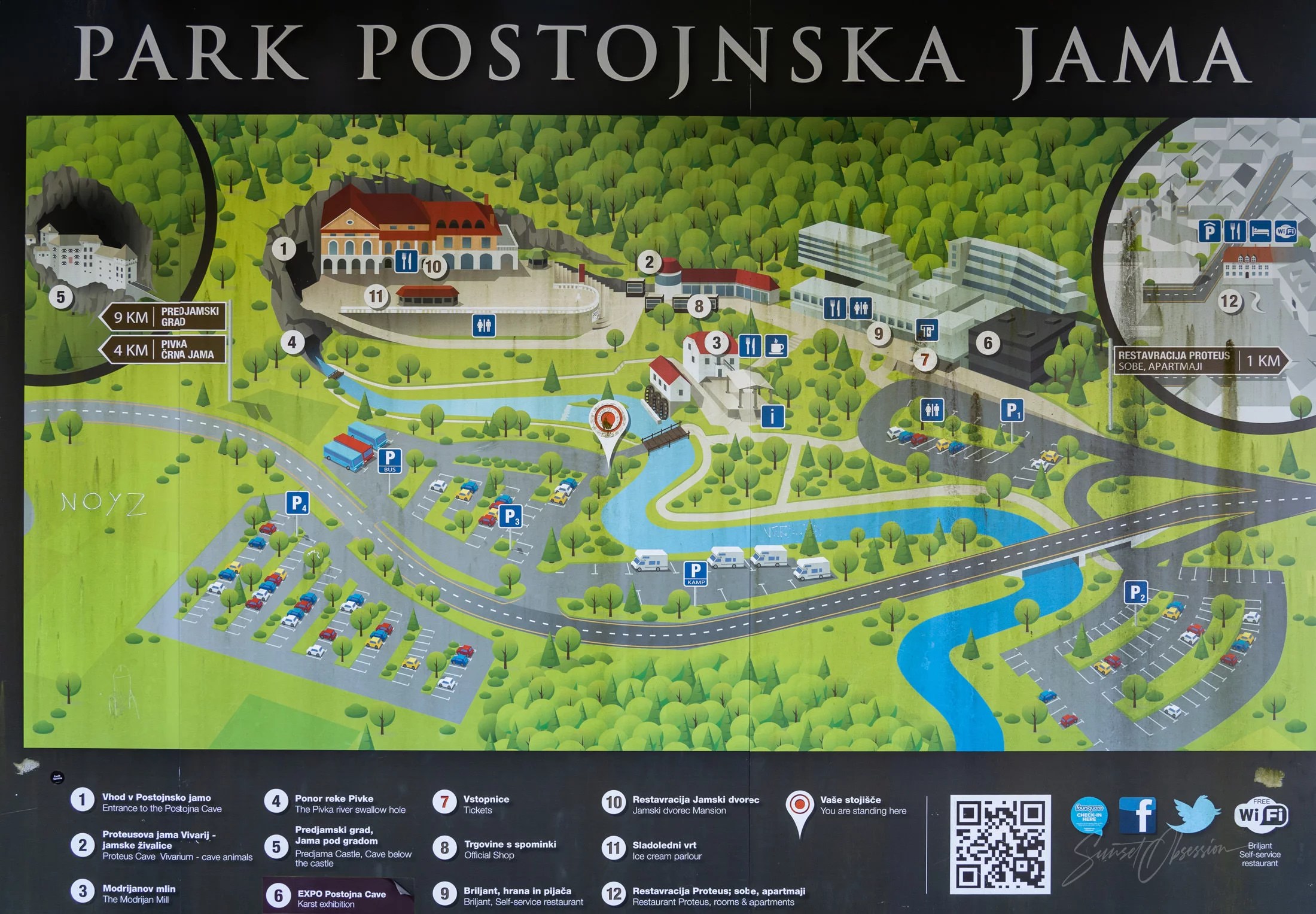 Official visitor map of the Postojna Cave park