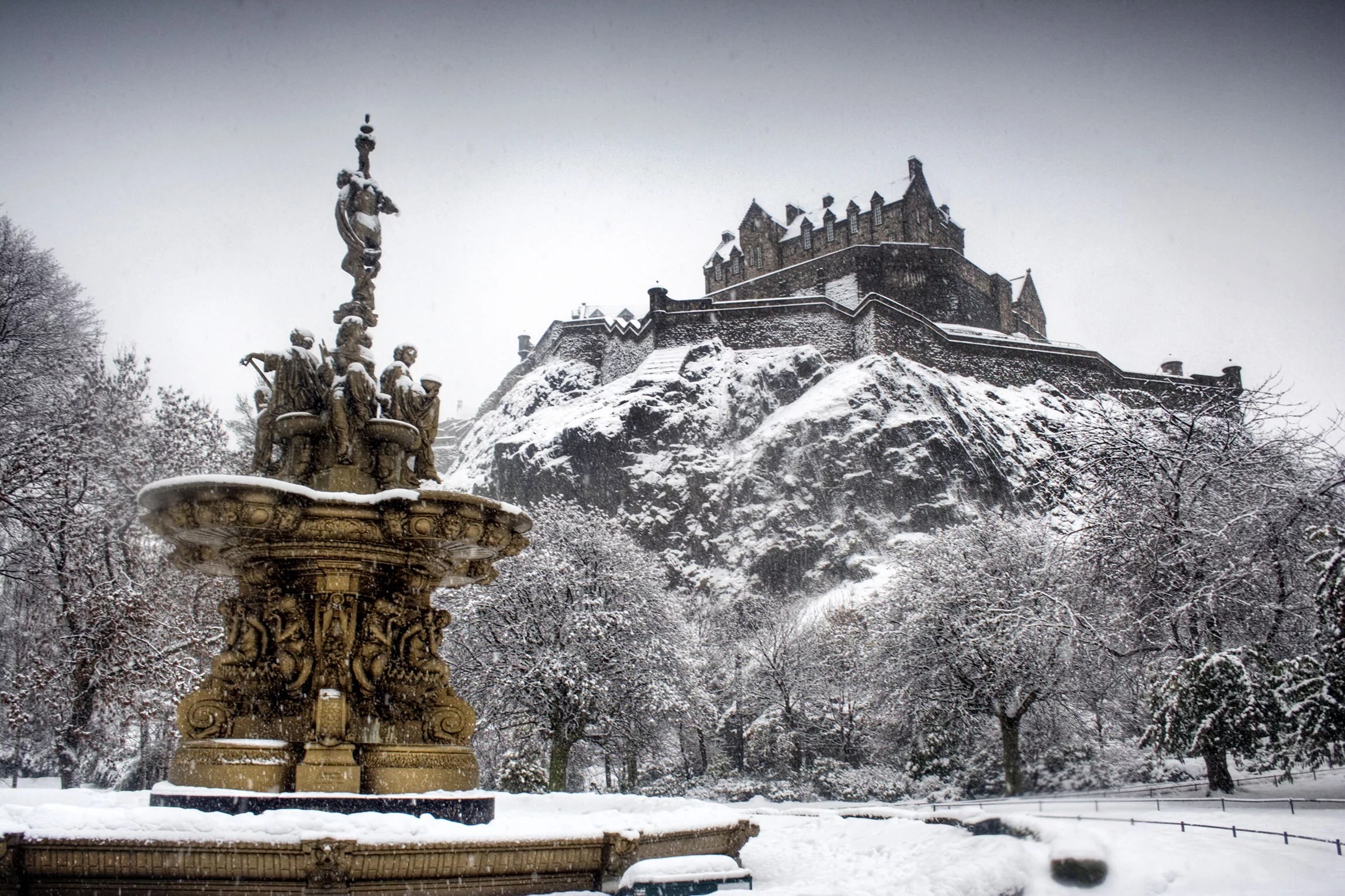 Princes Street Gardens on a winter day