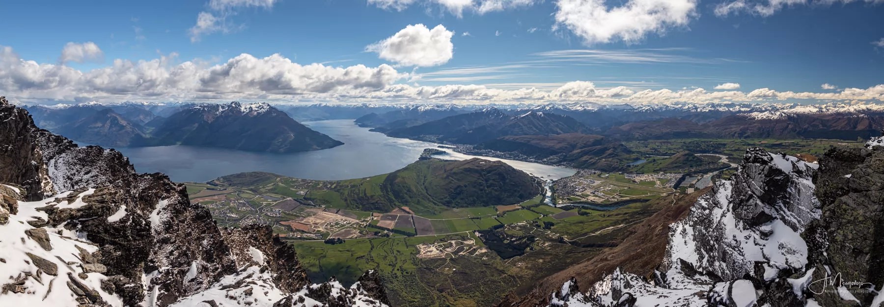 View of Queenstown from the Remarkables viewpoint, New Zealand