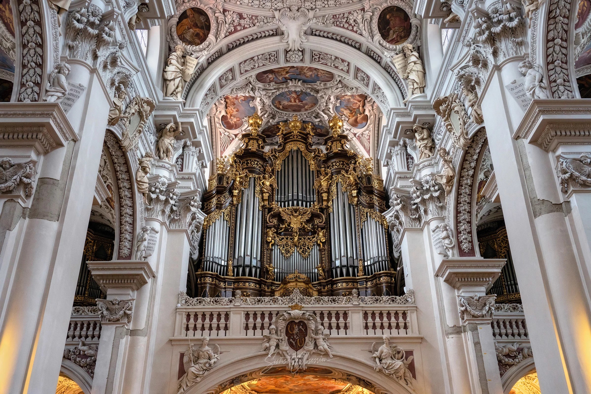 One of pipe organs in St. Stephen's Cathedral in Passau