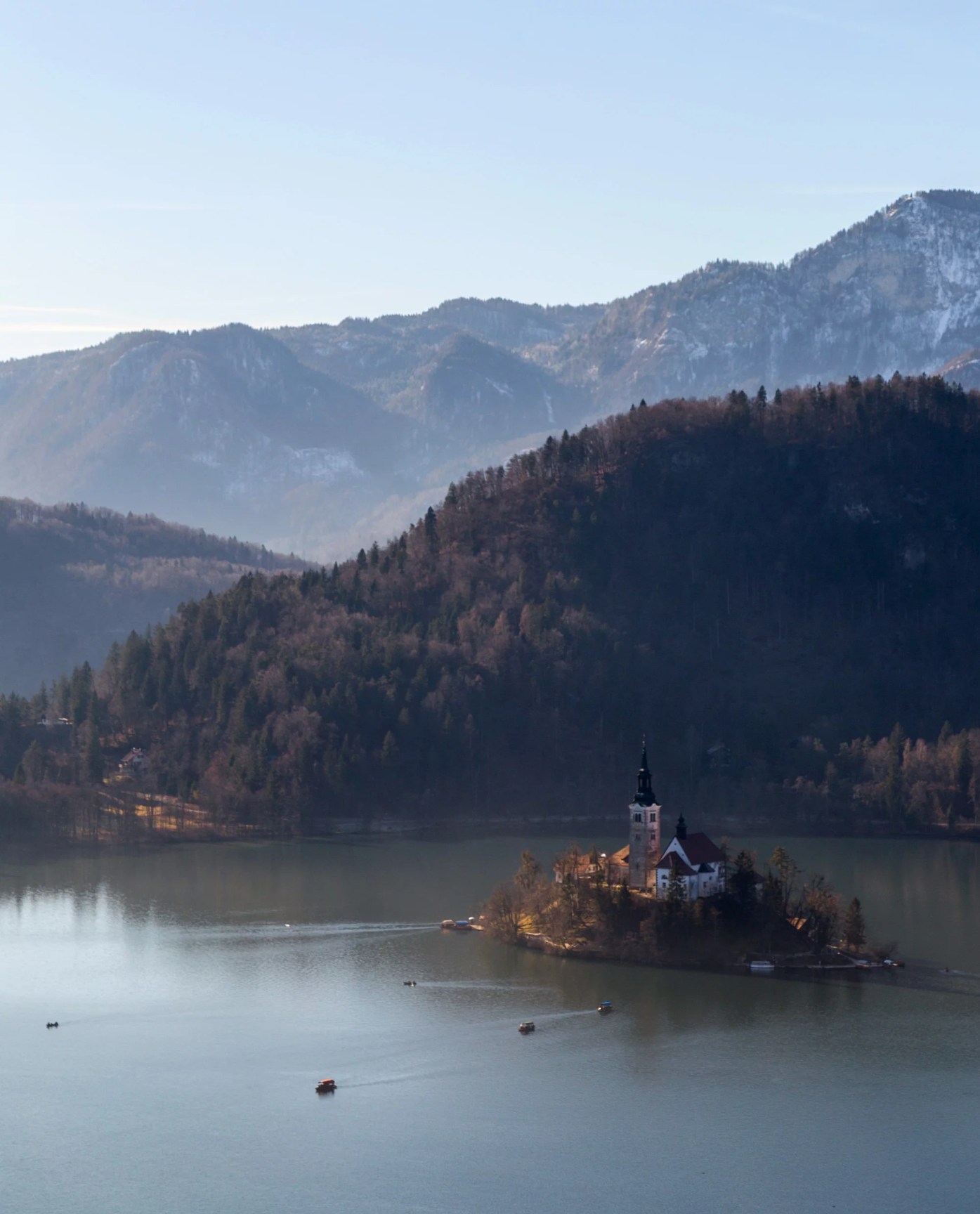 View towards Bled Island from Straža