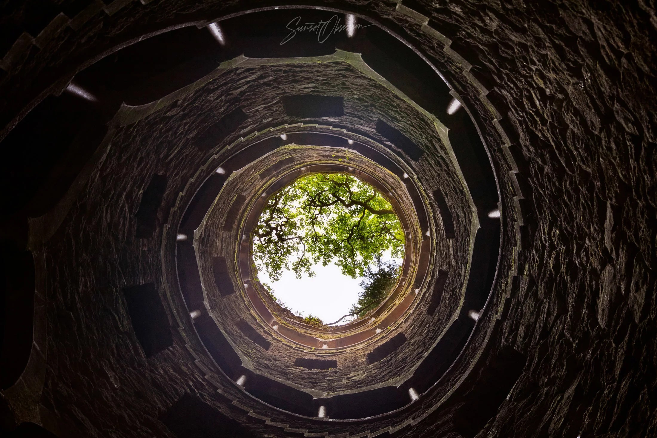 The Initiation well in Quinta da Regaleira looks like an underground tower