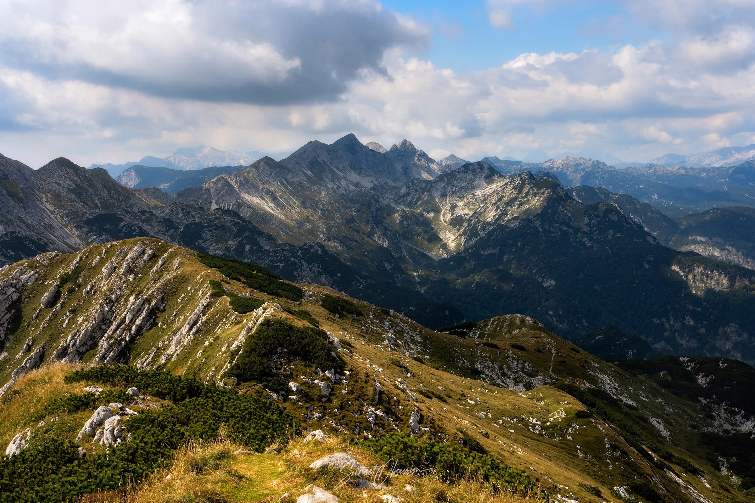 The view over Triglav National park from Šija summit