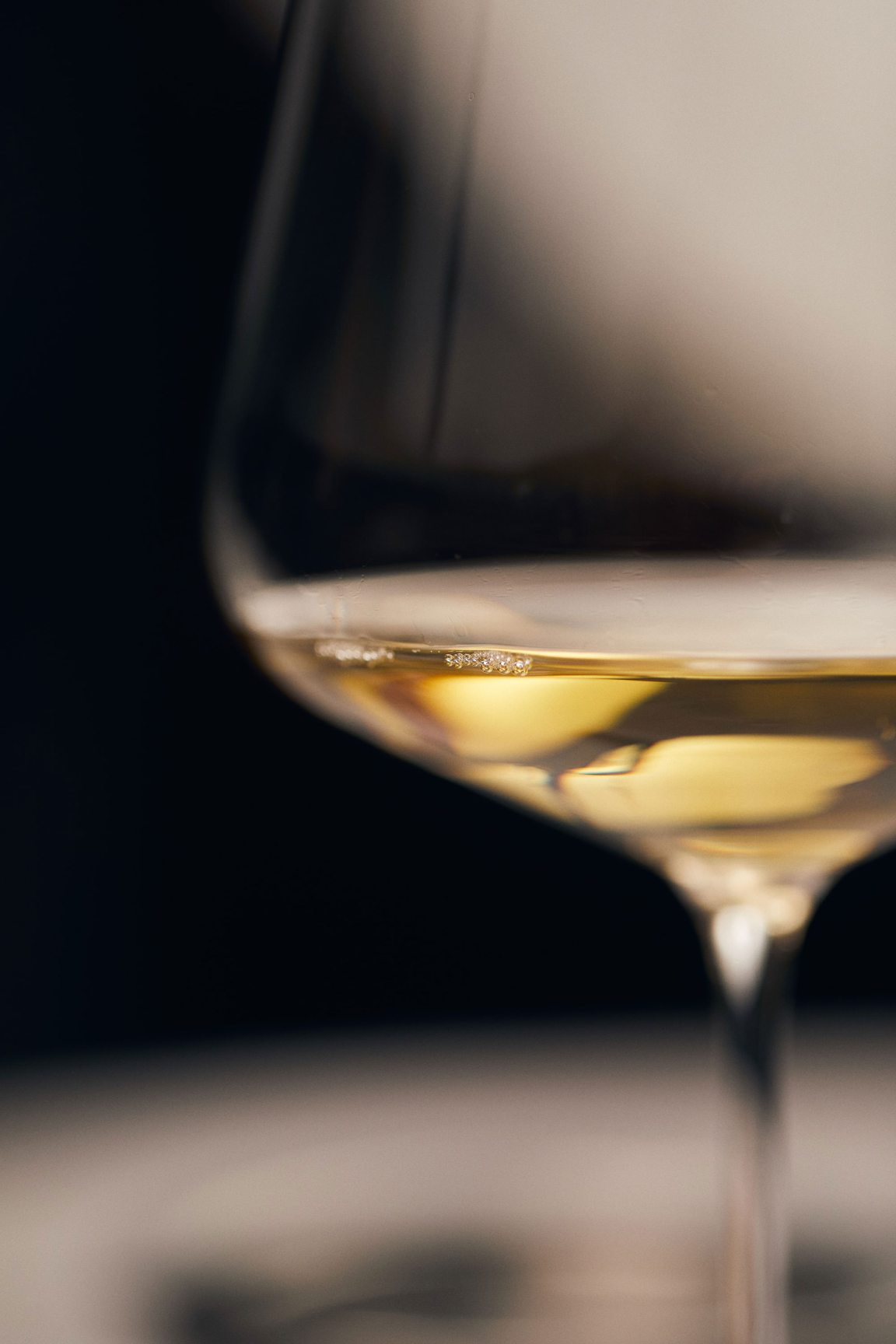 A glass of white wine